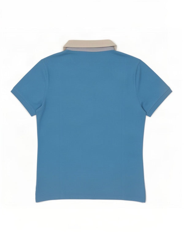 Aeronautica Militare Polo para mujer UK 40 Azul medio Algodón con bloques de color