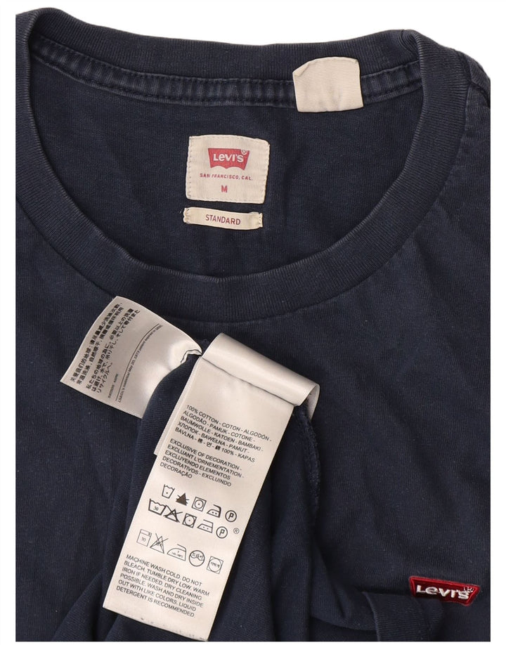 Levi's Camiseta estándar para hombre Top mediano de algodón azul marino