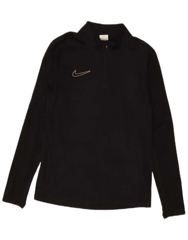 Nike Dri Fit - Chándal con cremallera y cuello para hombre, talla pequeña, poliéster negro