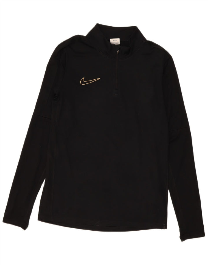 Nike Dri Fit - Chándal con cremallera y cuello para hombre, talla pequeña, poliéster negro