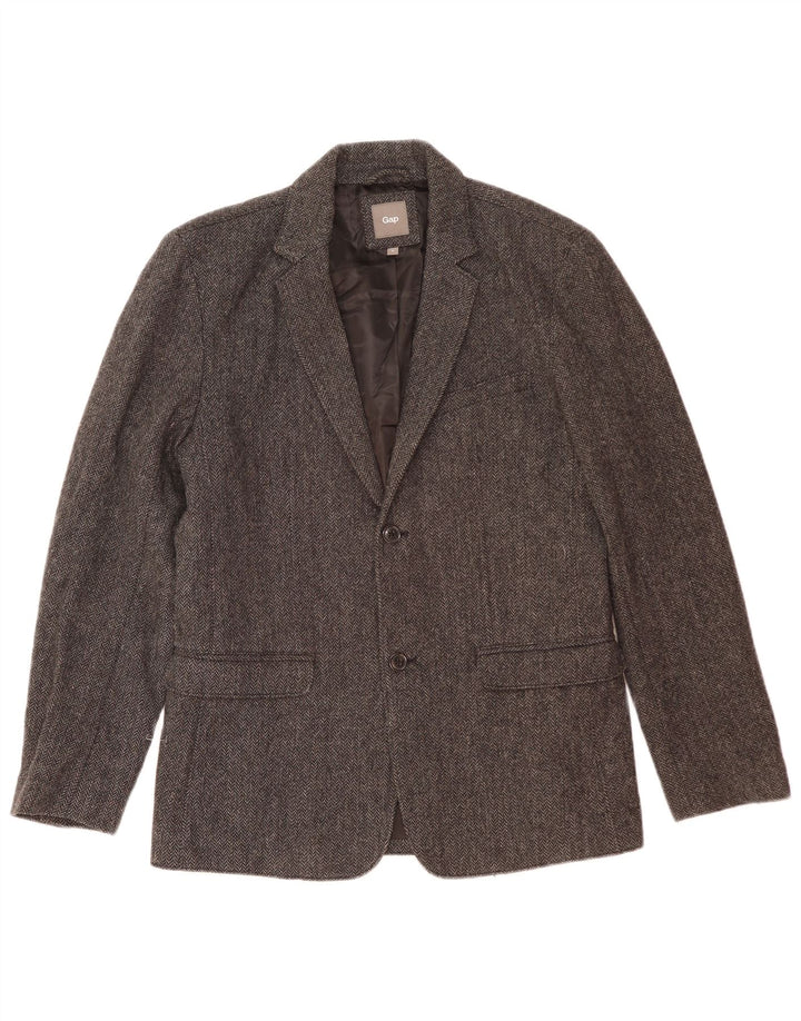 Gap Chaqueta tipo blazer de 2 botones para hombre UK 38 Lana en espiga gris medio