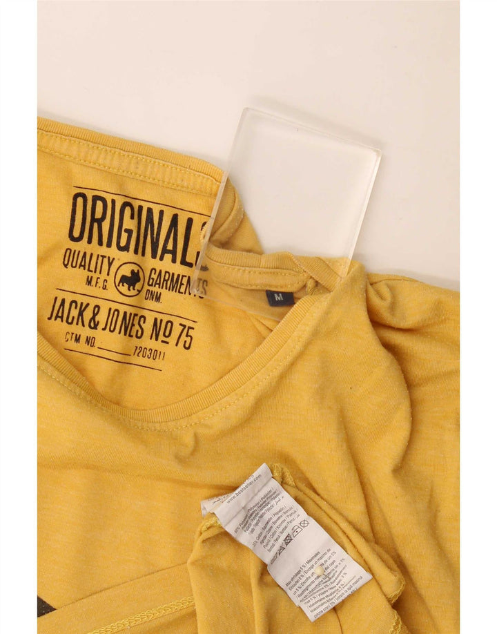 Jack & Jones Hombre Camiseta Gráfica Top Poliéster Amarillo Mediano