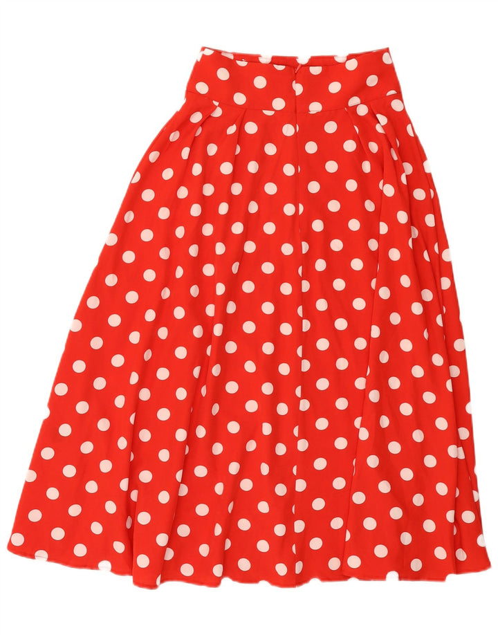 Falda Shein Mujer Acampanada XS W24 Poliéster De Lunares Rojos