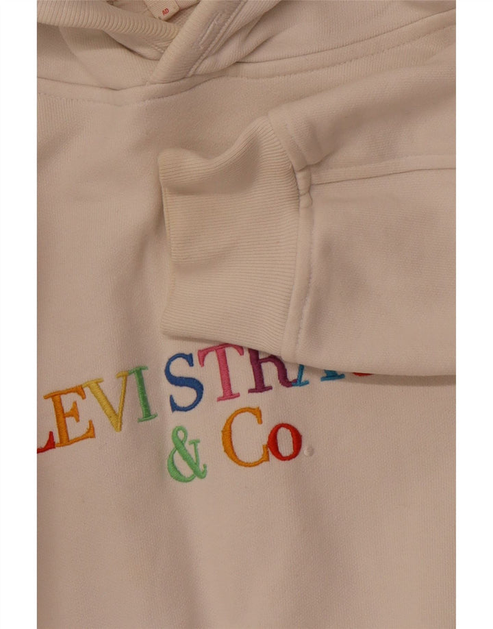 LEVI'S Jersey con capucha y gráfico extragrande para mujer UK 14 Medium Off White