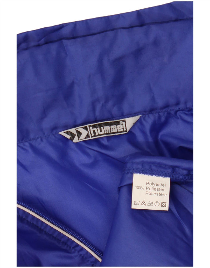 HUMMEL Chaqueta impermeable con capucha y gráfico para hombre UK 42 XL Poliéster azul