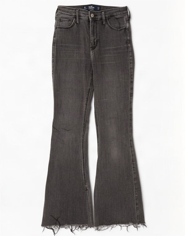 Hollister Jeans acampanados de talle alto para mujer US 3 XS W26 L31 Algodón gris