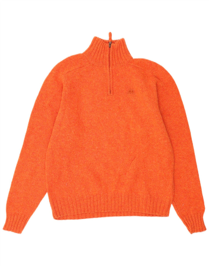 Kappa Hombre Jersey Con Cremallera En El Cuello Jersey De Lana Virgen Naranja Medio