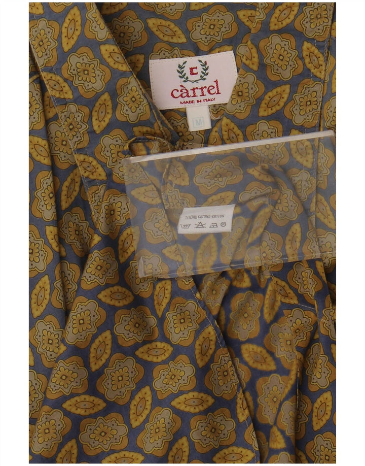 Carrel Hombre Camisa De Manga Corta De Algodón Floral Caqui Medio