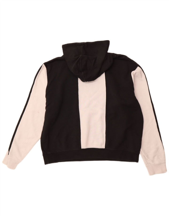 ADIDAS Hombre Graphic Sudadera con capucha Jumper Large Negro Colorblock Algodón