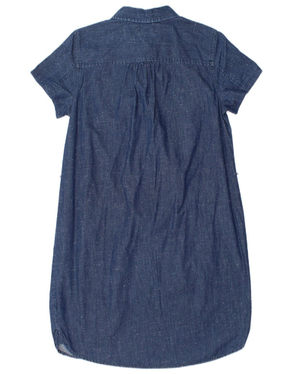 TOMMY HILFIGER Vestido camisero vaquero para mujer UK 44 Algodón moteado azul medio