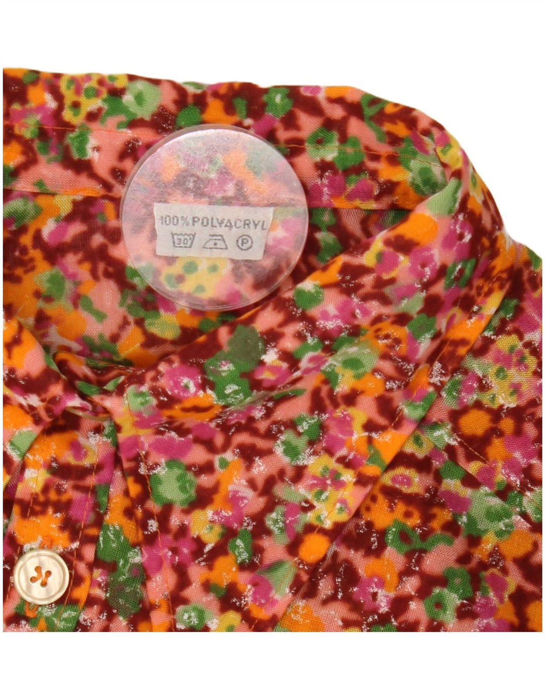 Vintage mujer manga larga body UK 12 medio multicolor floral