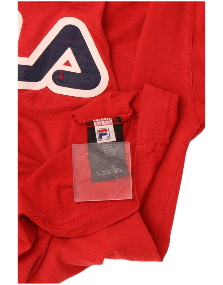 FILA Camiseta gráfica para hombre Top Medium Red Cotton