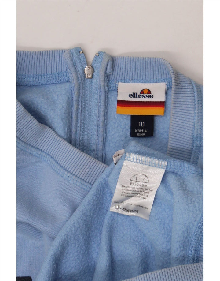 Ellesse Sudadera de gran tamaño con gráfico para mujer UK 10 Small Blue Cotton