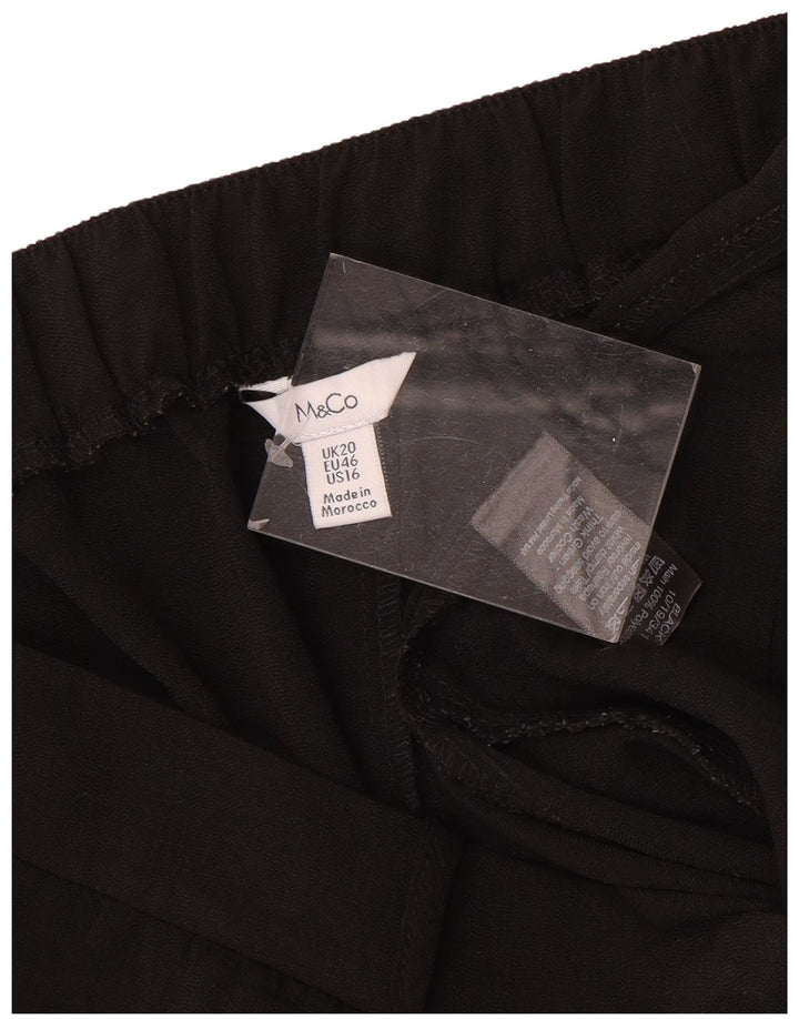 M&Co Pantalones cortos chinos para mujer UK 20 2XL W40 Poliéster negro
