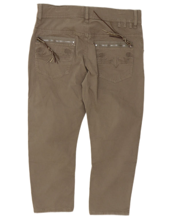 Diesel Pantalones Capri Slim Mujer W29 L22 Algodón Caqui