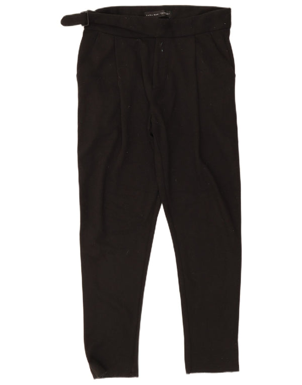 Zara Hombre Pantalón De Traje Cónico Mediano W31 L27 Poliéster Negro