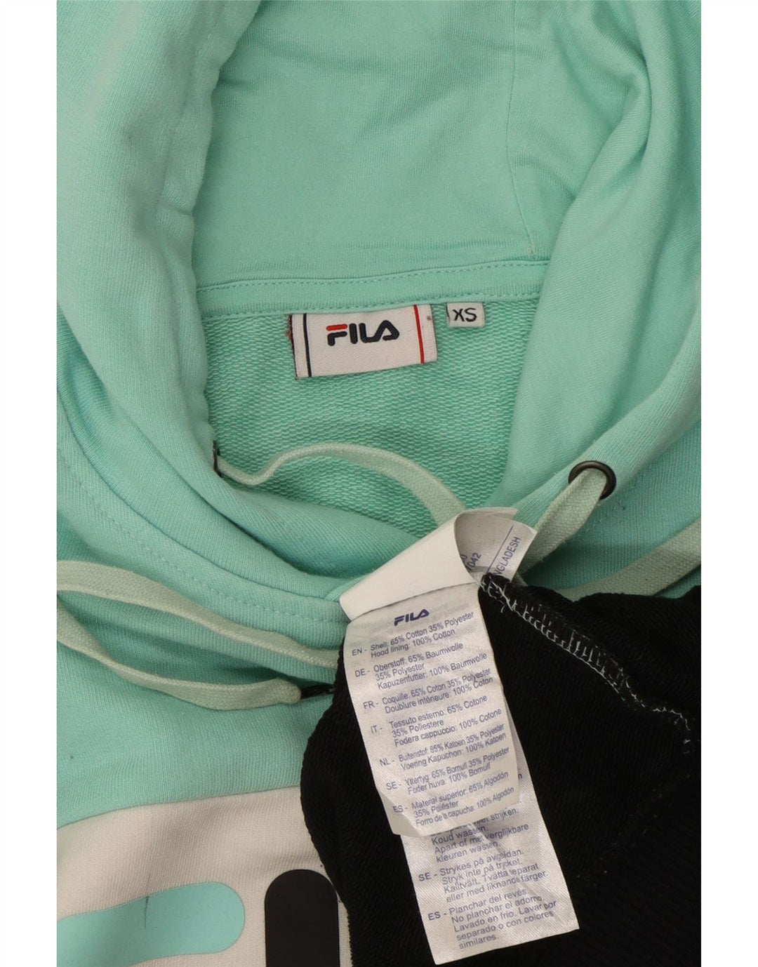 FILA Jersey con capucha gráfica para mujer UK 6 XS Bloque de color multicolor