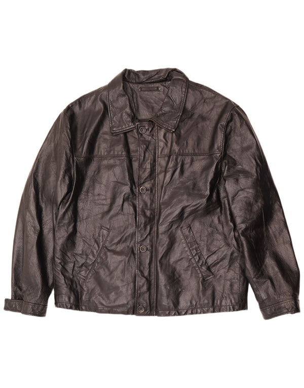 La Pelle Chaqueta de cuero para hombre IT 58 4XL Negro