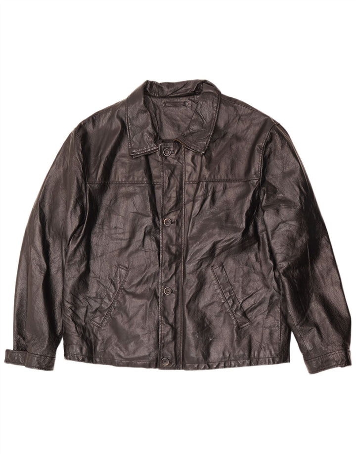 La Pelle Chaqueta de cuero para hombre IT 58 4XL Negro