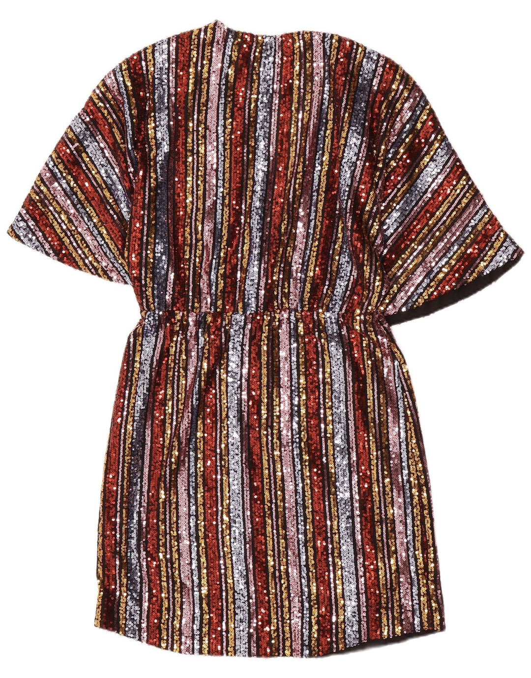 TRUSSARDI JEANS Vestido caftán con alas de murciélago para mujer IT 38 XS Multicolor a rayas