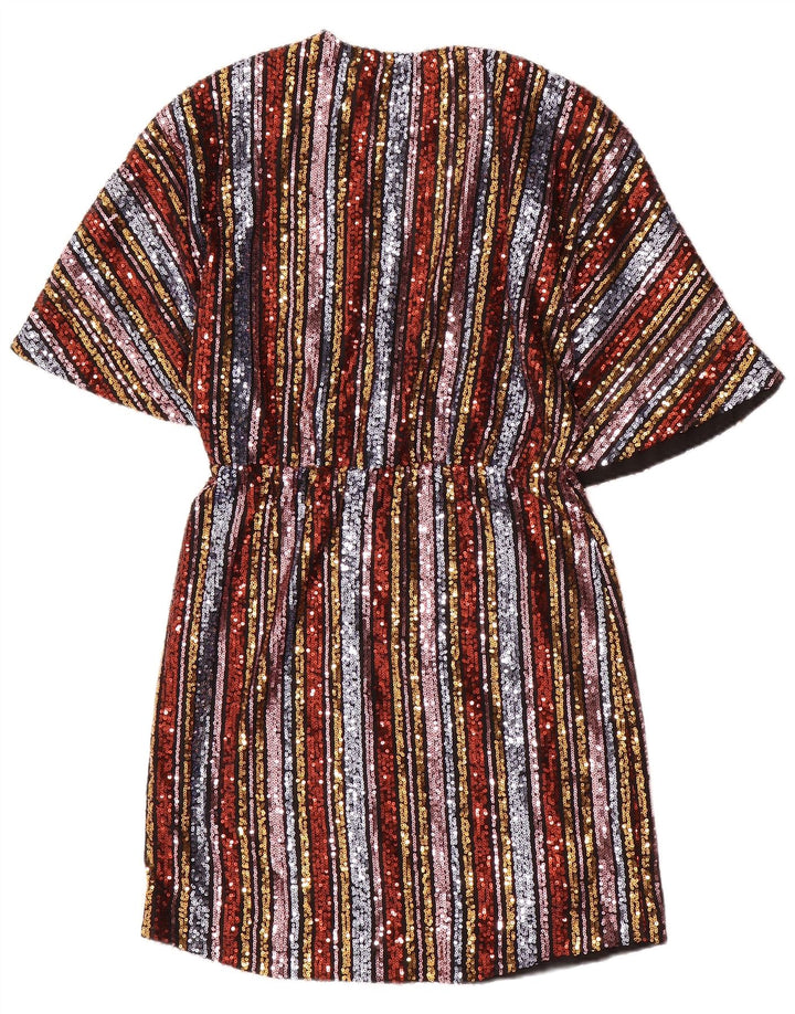 TRUSSARDI JEANS Vestido caftán con alas de murciélago para mujer IT 38 XS Multicolor a rayas