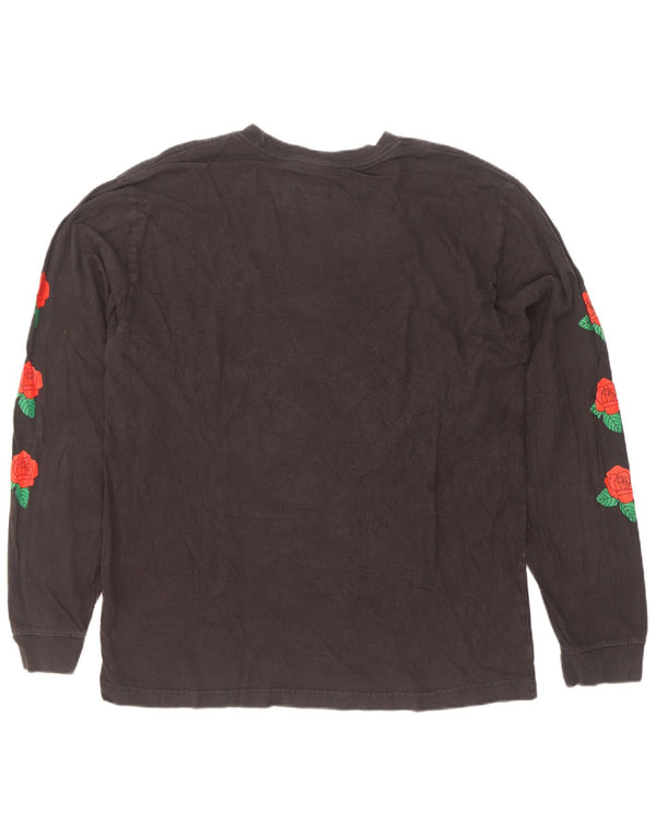 Adidas Mens Graphic Top Manga Larga Grande Algodón Negro