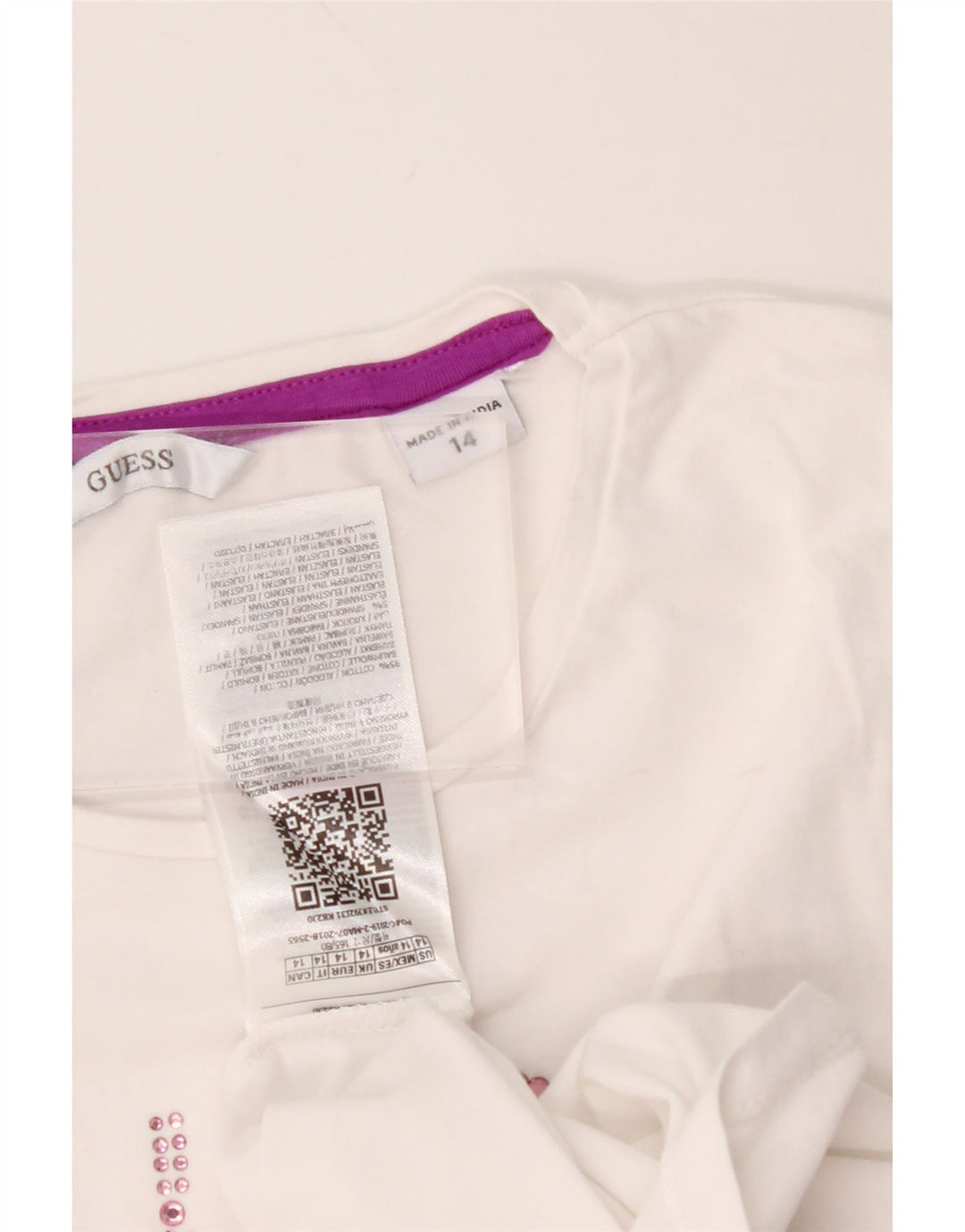 GUESS Camiseta gráfica para niña 13-14 años Algodón blanco