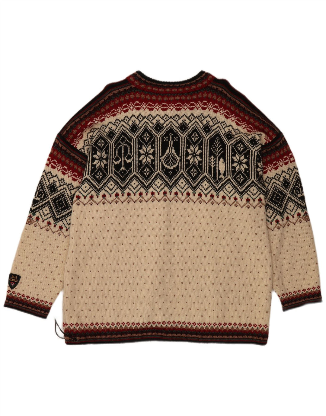 DALE OF NORWAY Suéter tipo jersey con cuello y cremallera para hombre XL Off White Fair Isle