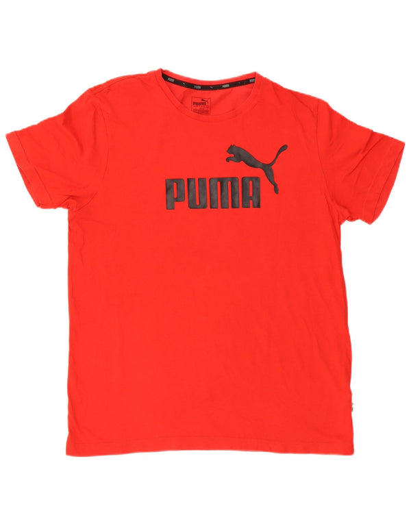 Puma - Camiseta gráfica para hombre, talla grande, algodón rojo