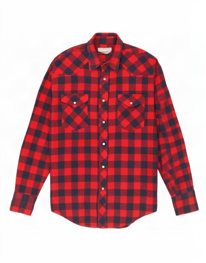 Wrangler Camisa De Franela De Algodón A Cuadros Rojo Medio Para Hombre