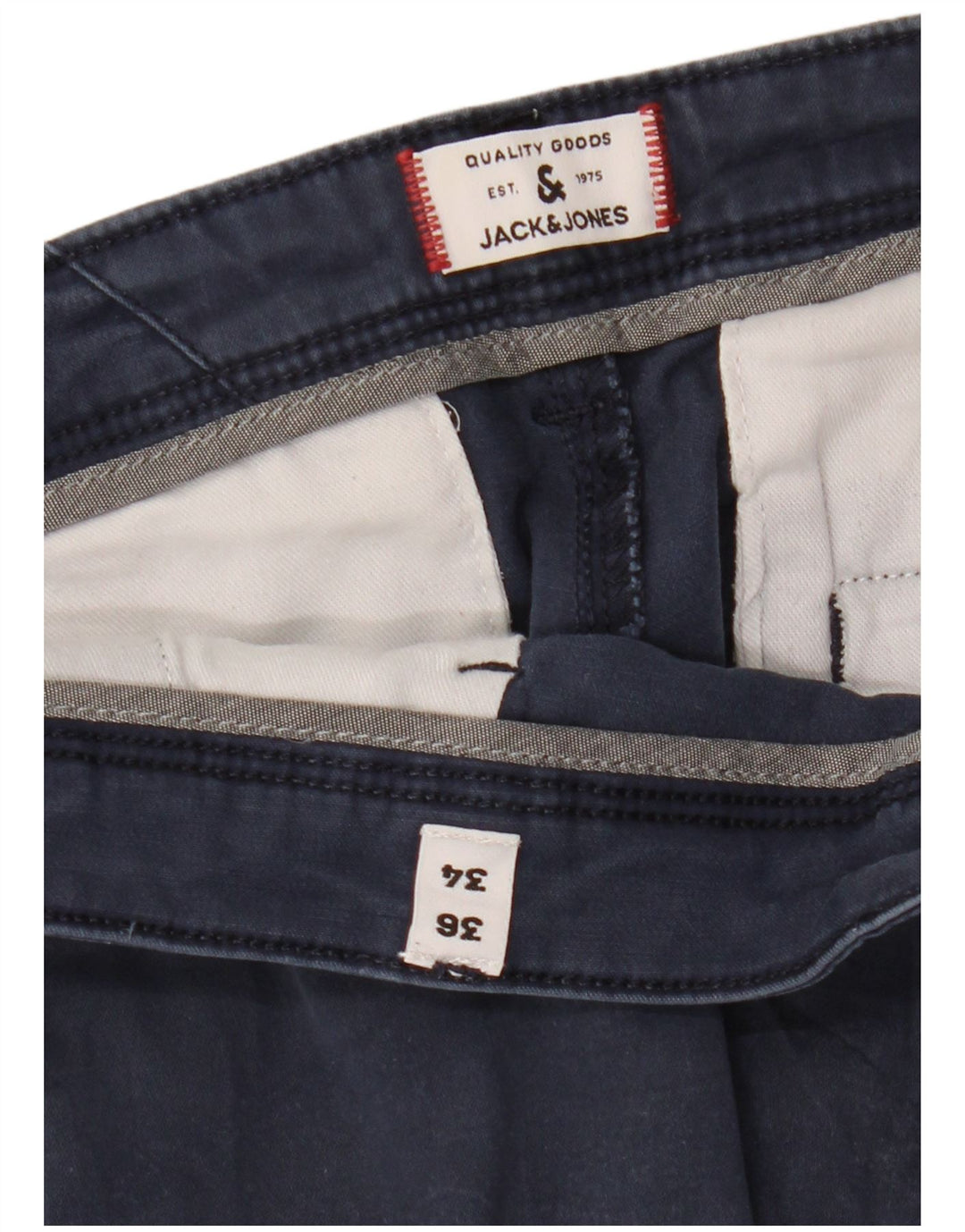 JACK & JONES Pantalones chinos Marco Slim para hombre W36 L34 Azul marino
