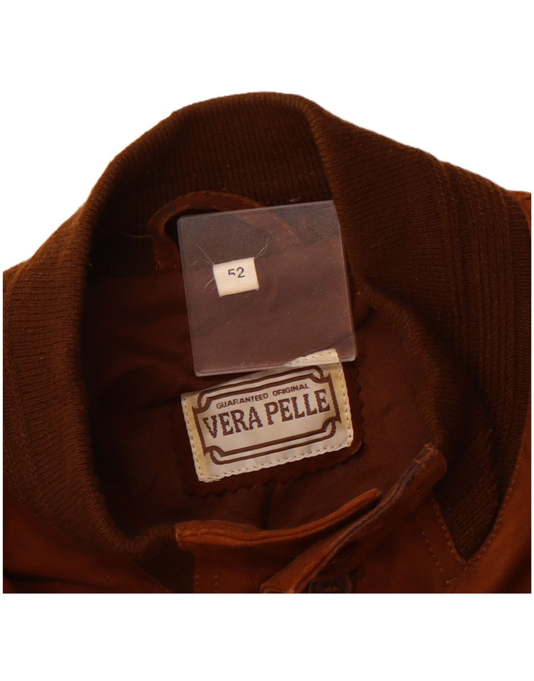 VINTAGE Chaqueta bomber de ante para hombre IT 52 XL Cuero marrón