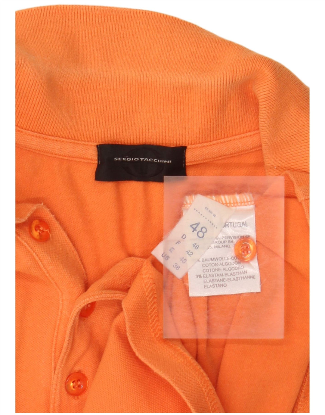 SERGIO TACCHINI Polo para hombre IT 48 Small Naranja Algodón