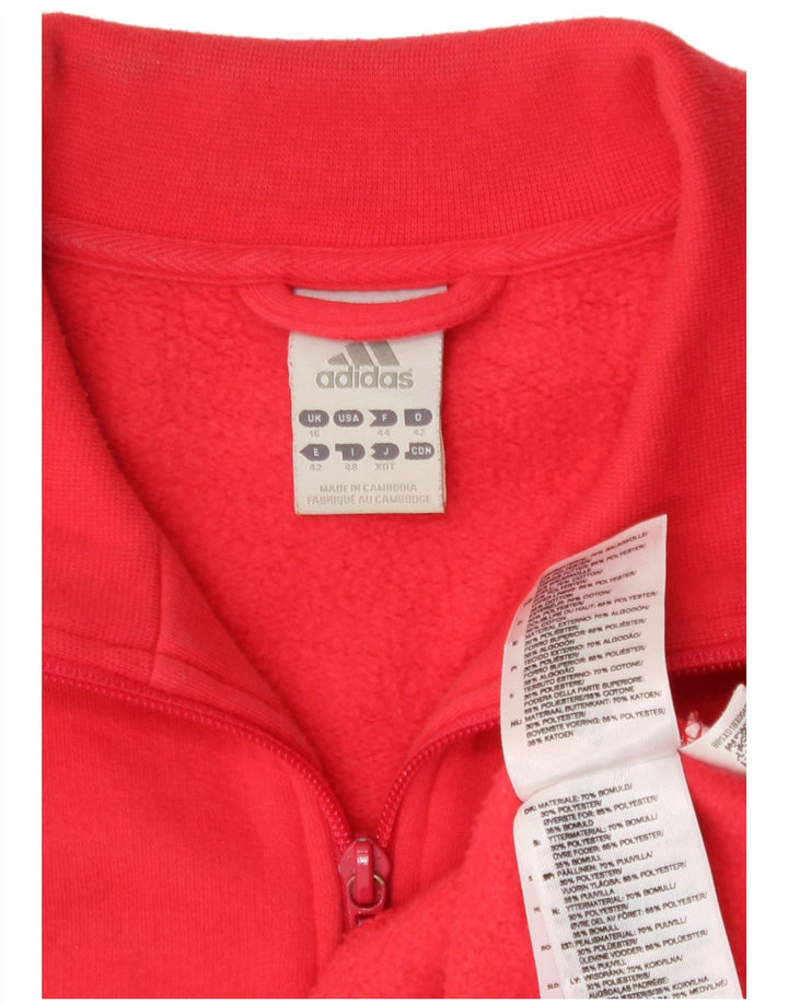 Adidas - Chaqueta de chándal para mujer, talla 40, talla grande, algodón rojo