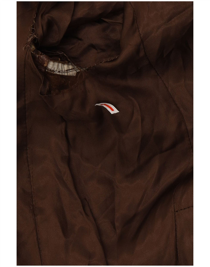 VINTAGE Abrigo de cuero para hombre Reino Unido 38 Cuero marrón medio