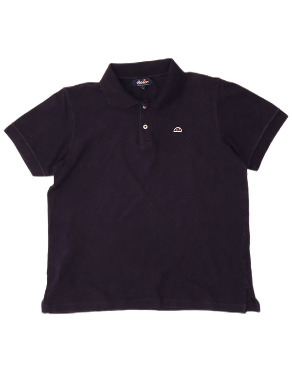 ELLESSE Polo para hombre grande azul marino algodón