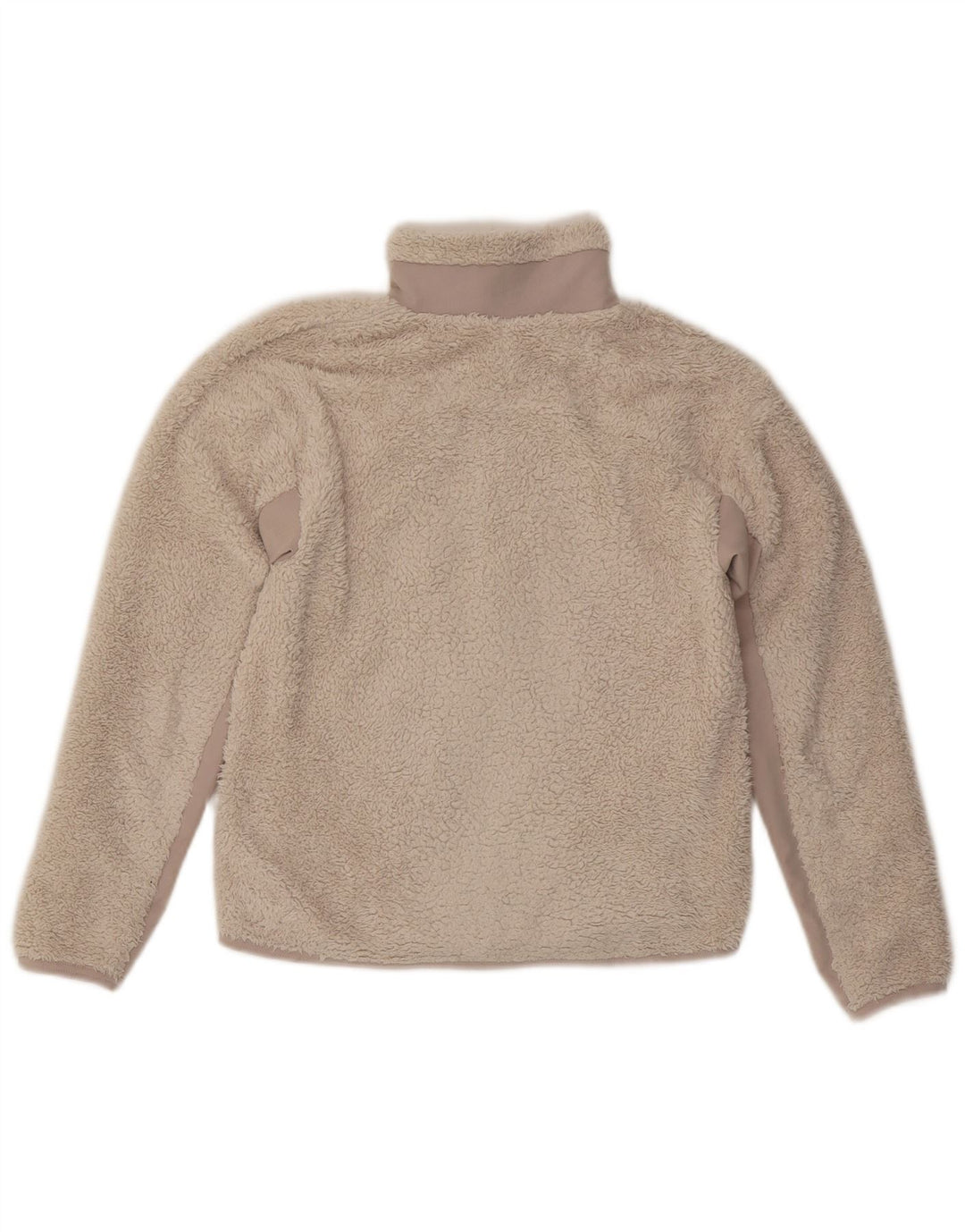 NIKE Chaqueta polar extragrande para mujer UK 6 XS Beige Colorblock Poliéster