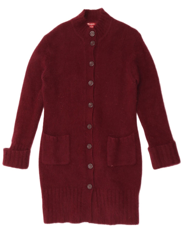 Monsoon Suéter tipo cárdigan largo para mujer UK 46 Large Borgoña Lana de cordero
