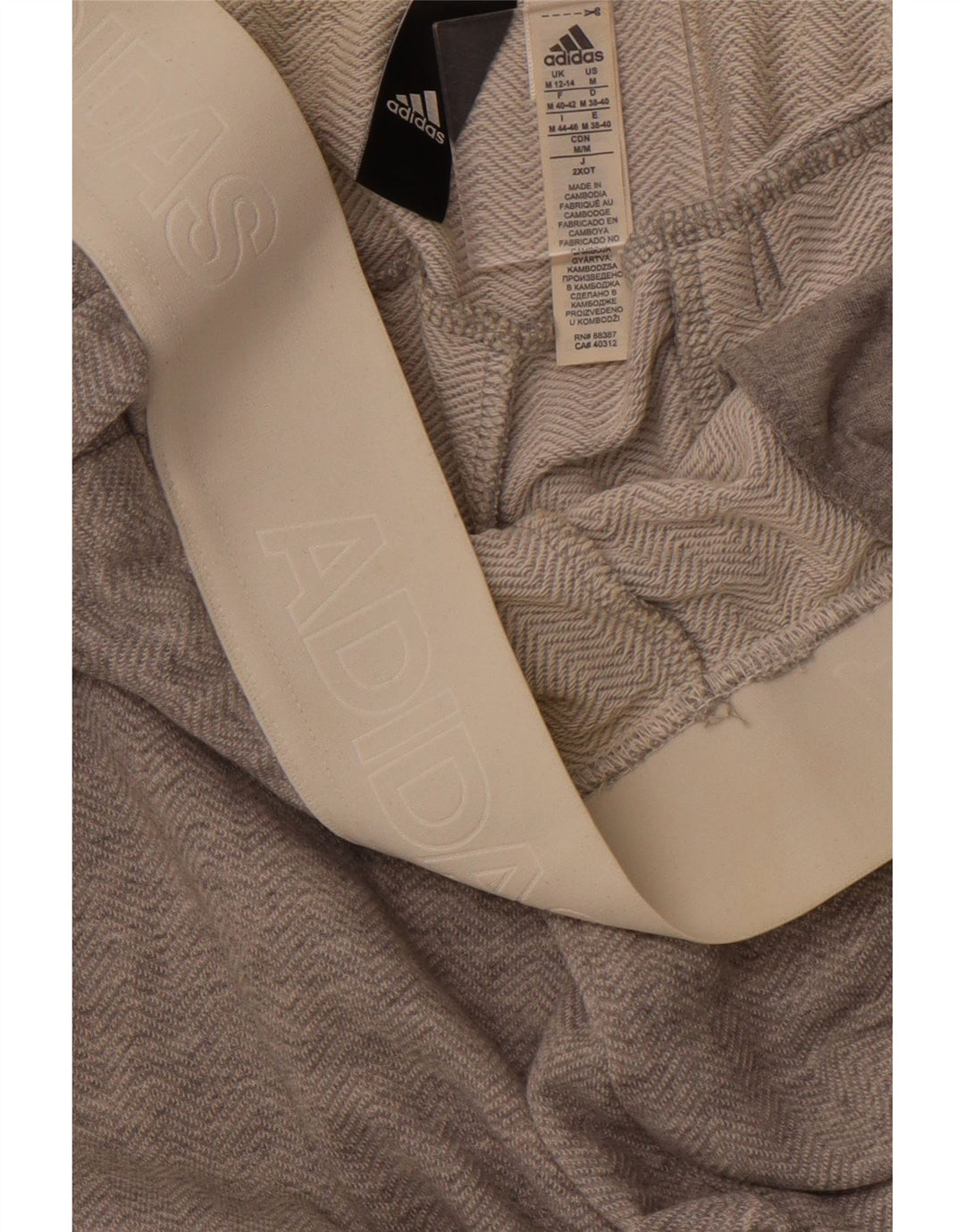 ADIDAS Pantalones de chándal gráficos para mujer Reino Unido 12/14 Gris medio Chevron