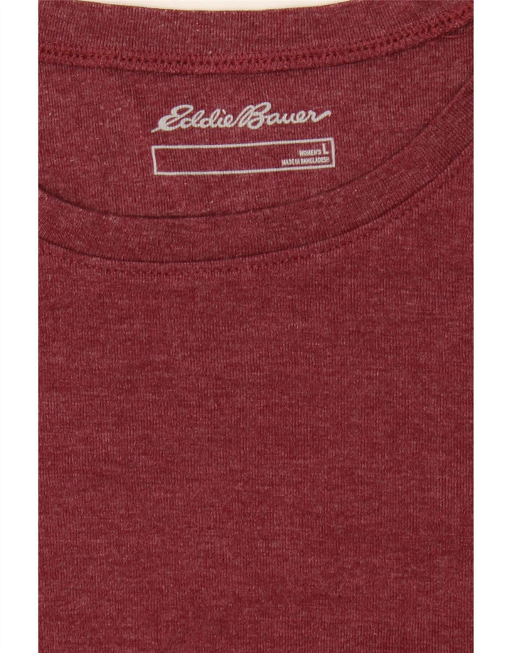 EDDIE BAUER Womens Top Long Sleeve UK 14 Large Maroon Cotton Vintage Eddie Bauer and Second-Hand Eddie Bauer from Messina Hembry 