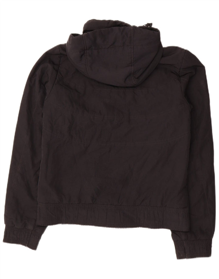 Nike - Chaqueta cortavientos con capucha para mujer, talla S, poliéster negro