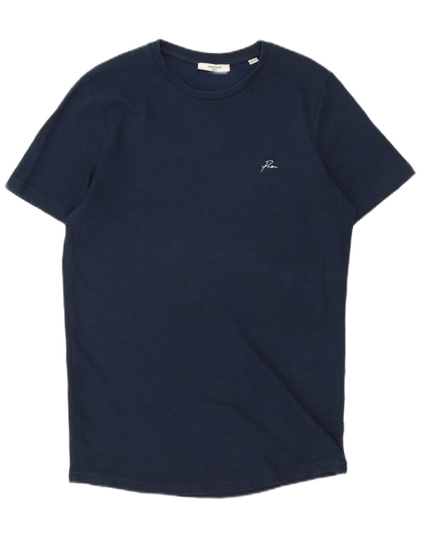 Jack & Jones Hombre Camiseta Top Medium Azul Marino Spotted Cotton