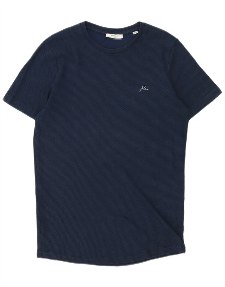 Jack & Jones Hombre Camiseta Top Medium Azul Marino Spotted Cotton