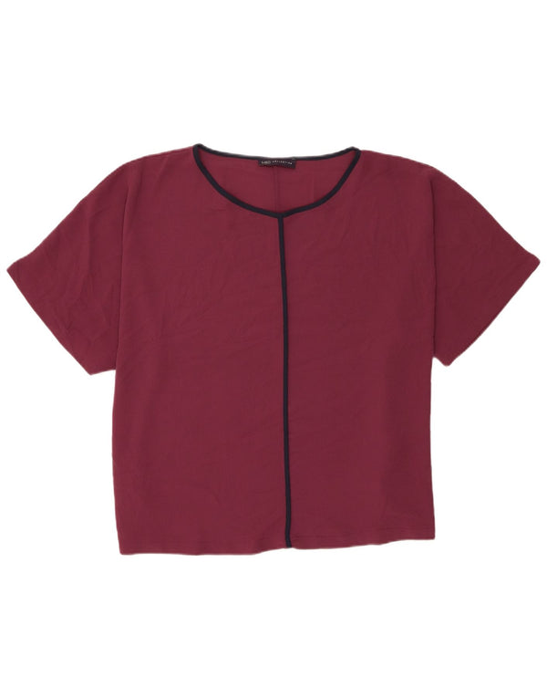 Marks & Spencer Blusa regular para mujer UK 20 2XL Poliéster burdeos