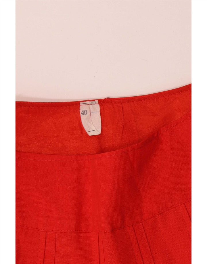 Vintage mujer mini falda plisada IT 40 Pequeño W26 Rojo