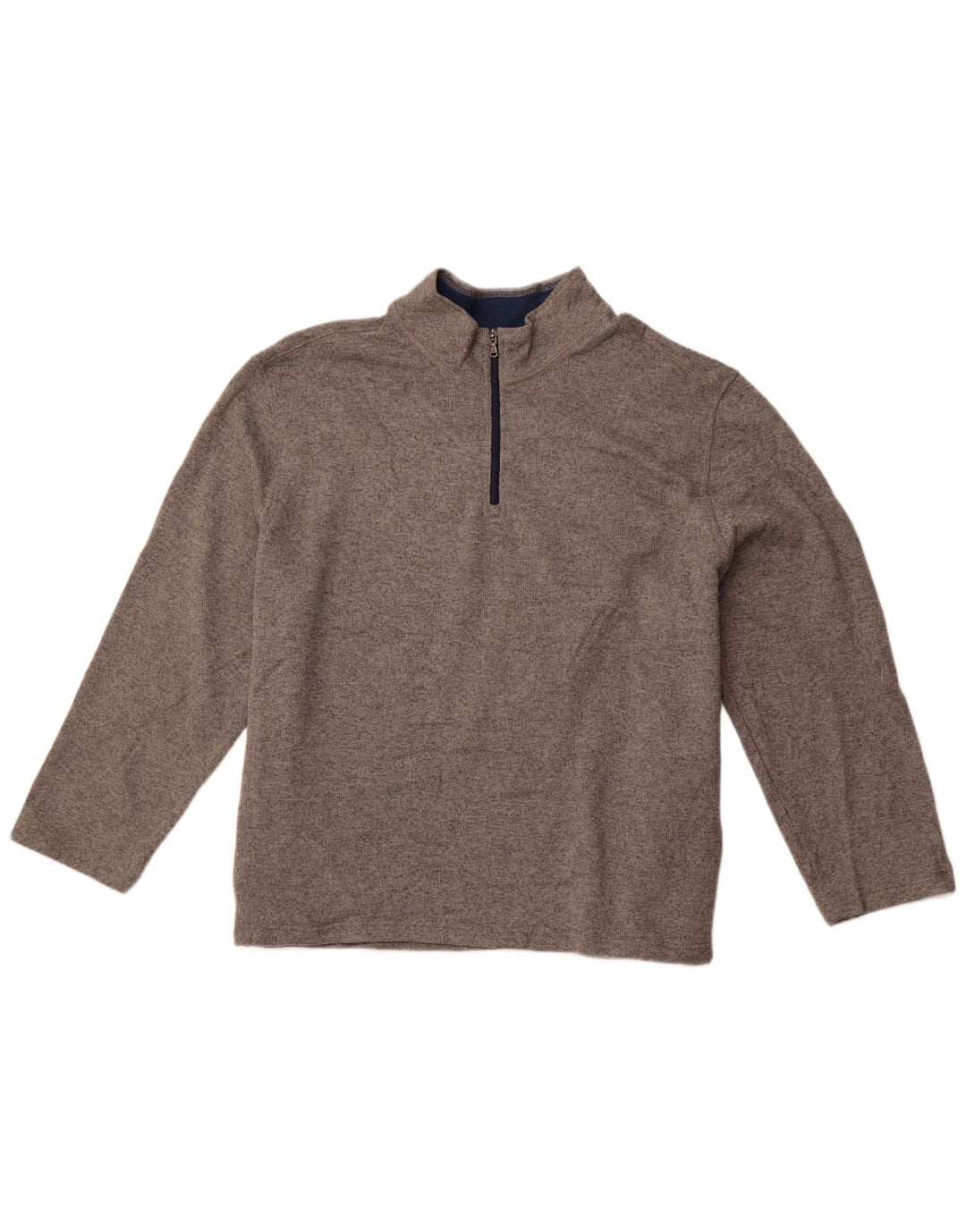 IZOD Suéter con capucha y cremallera para hombre con cremallera y cuello 4XL Poliéster gris