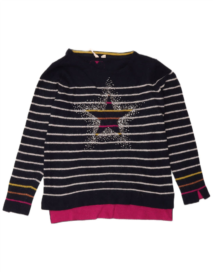 White Stuff - Jersey para hombre con cuello barco, talla M, color azul marino a rayas