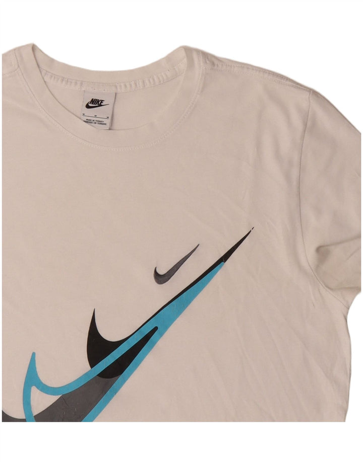 Nike Camiseta gráfica para hombre Top mediano de algodón blanco