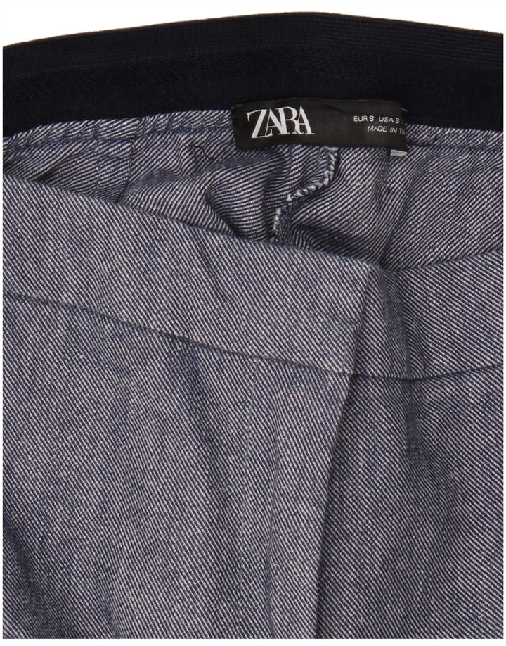 Zara Mujer Pantalones Chinos Slim Small W26 L27 Azul