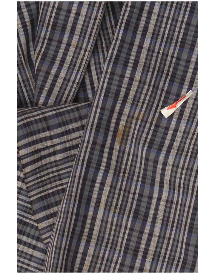 Green Fox Chaqueta tipo blazer con 2 botones y manga 3/4 para hombre UK 38 Medium Blue Check